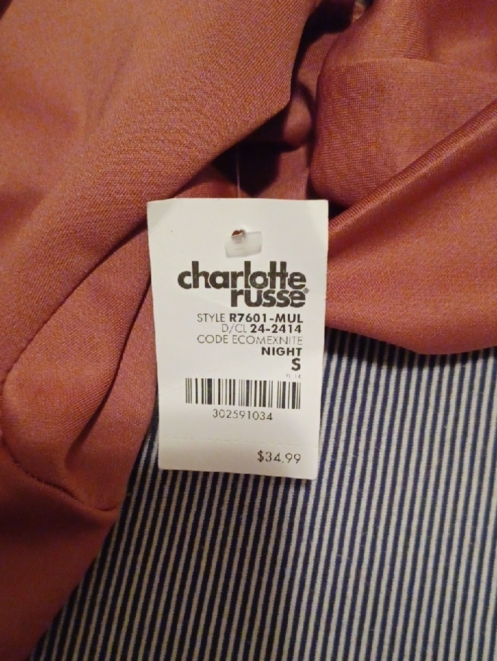 <> Charlotte Russe Off-Shoulder High-Low Dress in Dusty Rose Color Women's Small - Picture 5 of 10